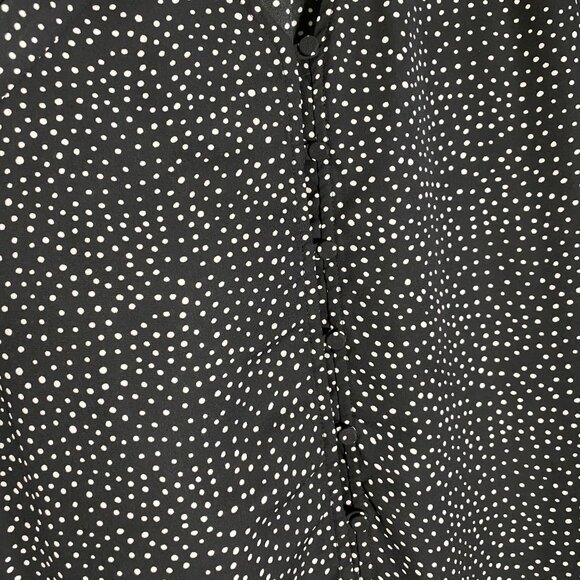 LULU’S | On The Spot Black Polka Dot‎ Button Up Top | Size Medium Women's - Picture 6 of 15